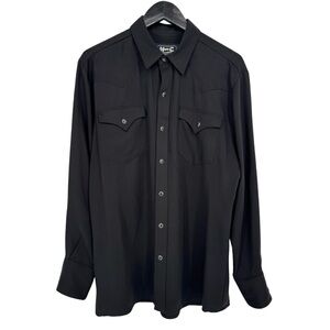 H Bar C Ranchwear Denver Pearl Snap Shirt Black Large Western Rodeo Cowboy Ranch